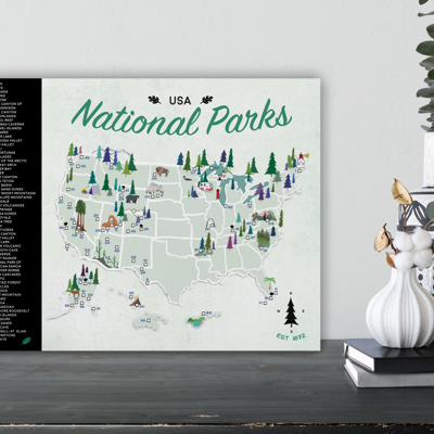 National Park Maps with Travel Pins | Canvas | Multiple Sizes