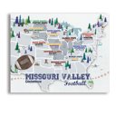 Missouri Valley - Football 8 x 10 College Football Stadium Maps with Travel Pins |  8x10, 11x14 OR 16x20 Canvas