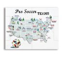 Soccer 11 x 14 Pro Sports Stadium Maps with Travel Pins | 8x10, 11x14 OR 16x20 Canvas