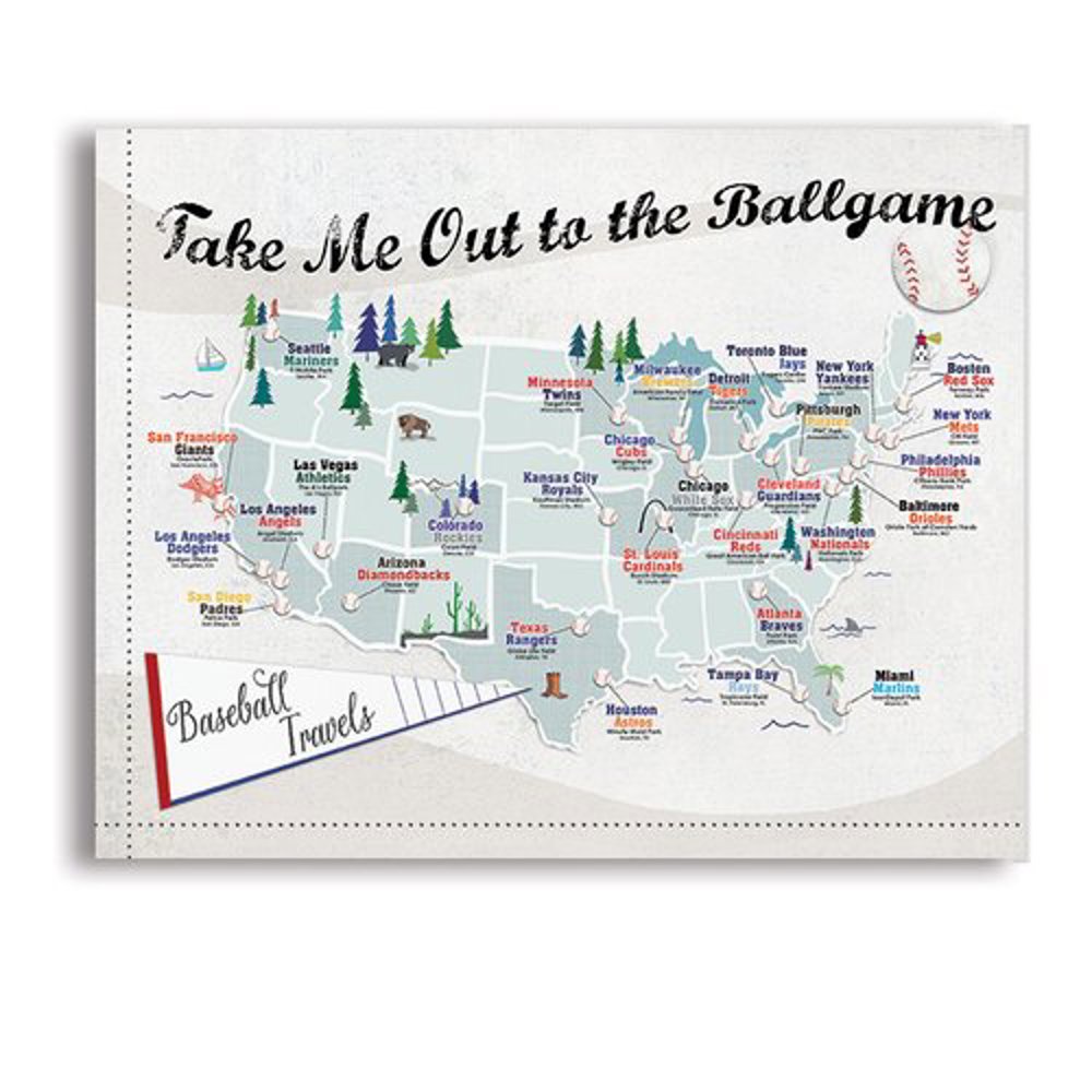 Pro Sports Stadium Maps with Travel Pins | 8x10, 11x14 OR 16x20 Canvas