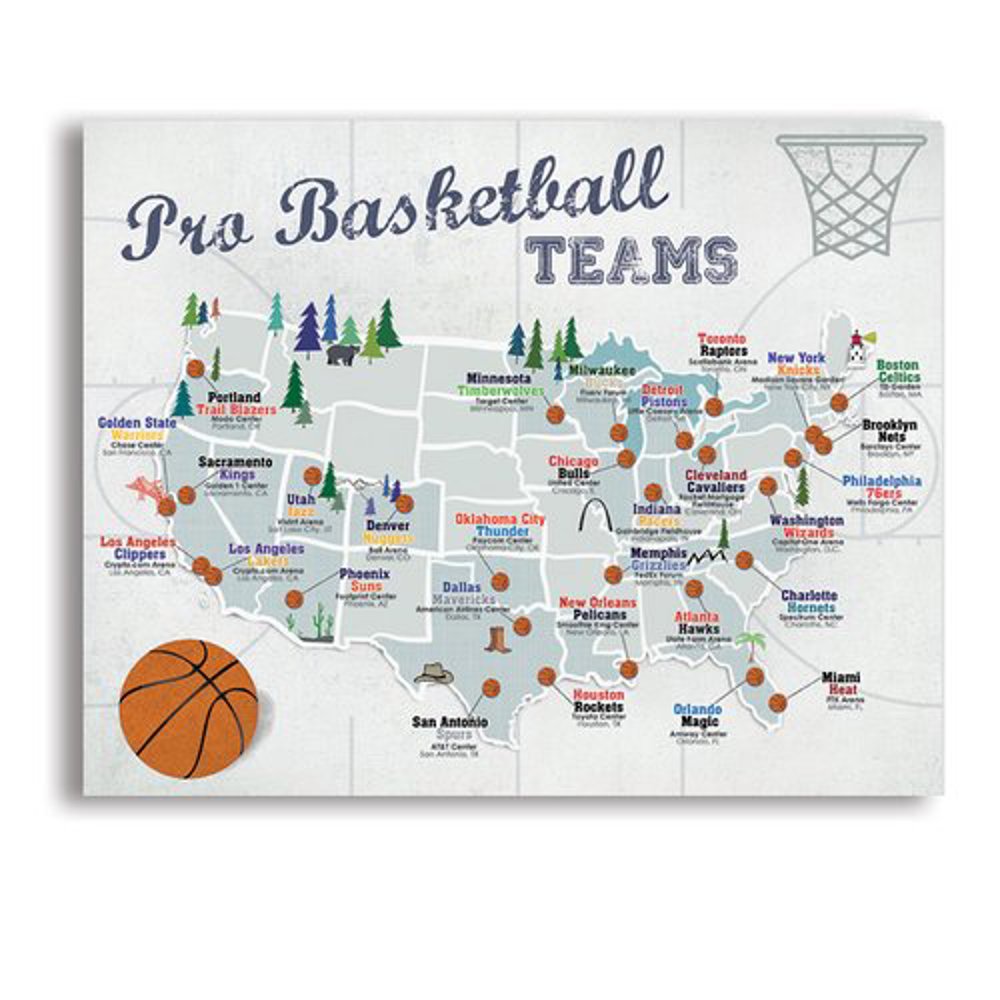 Pro Sports Stadium Maps with Travel Pins | 8x10, 11x14 OR 16x20 Canvas