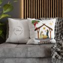  Feliz Navidad printed Nativity Square Pillow cover