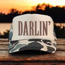  DARLIN' Country Women's Classic Foam SnapBack Trucker Hat | Tan Camo