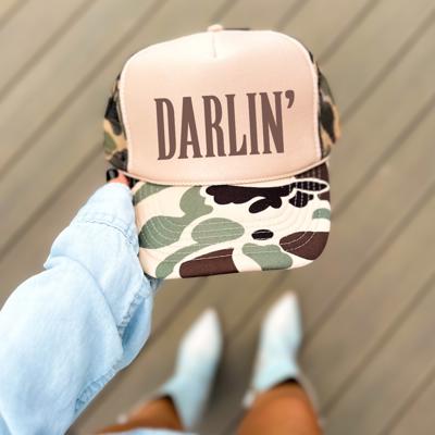 DARLIN' Country Women's Classic Foam SnapBack Trucker Hat | Tan Camo