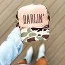  DARLIN' Country Women's Classic Foam SnapBack Trucker Hat | Tan Camo