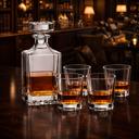  Personalized Whiskey Decanter Set | Custom Engraved Square Decanter with 4 Rocks Glasses | Valentine's Day Gift
