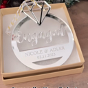  💍 First Christmas Engaged Personalized Laser Cut Acrylic Ring Ornament
