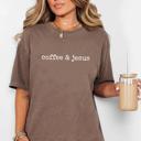  Coffee & Jesus Christian Faith Oversized Comfort Colors Graphic T-Shirt