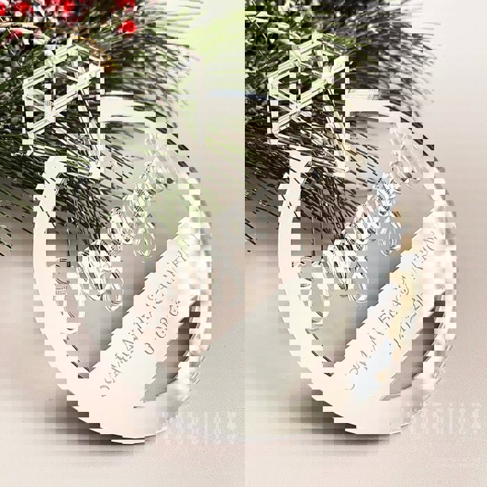 💍 First Christmas Engaged Personalized Laser Cut Acrylic Ring Ornament
