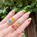  Dried floral resin ring 