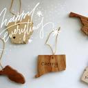 Cherry Heart Personalized Wooden State Ornaments