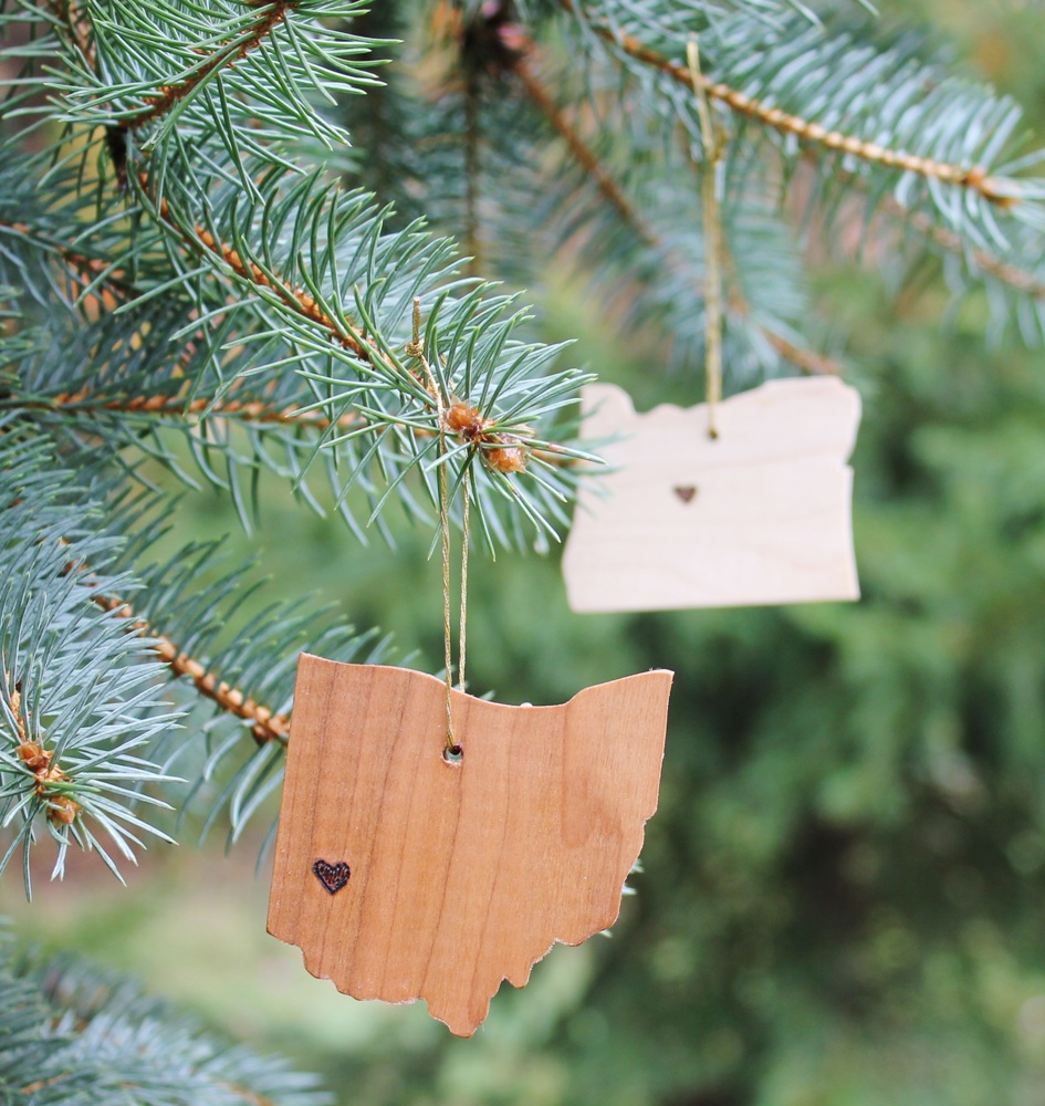 Personalized Wooden State Ornaments