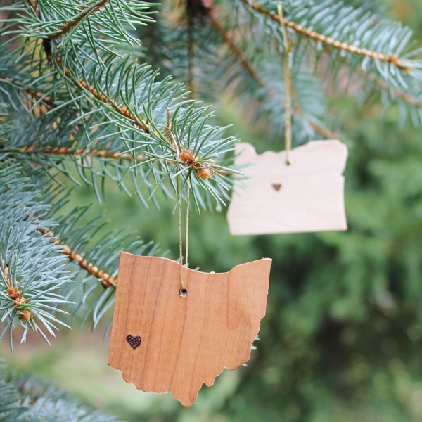 Personalized Wooden State Ornaments