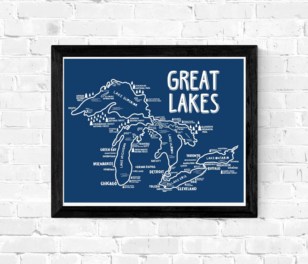 Great Lakes Map Prints