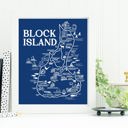 Block Island Map Blue Blue Vacation Map Prints