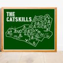 Catskills Map Green Green Vacation Map Prints