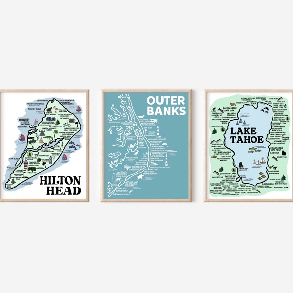 Vacation Map Prints