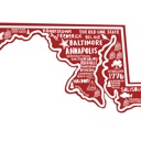 Maryland State Map Stickers