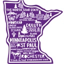 Minnesota State Map Stickers