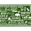 North Dakota State Map Stickers