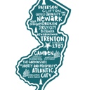 New Jersey  State Map Stickers