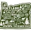 Oregon State Map Stickers