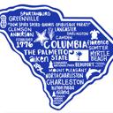 South Carolina State Map Stickers