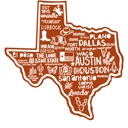 Texas State Map Stickers