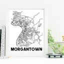 Morgantown White City Map Prints | 3 Colors