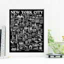 New York City Black City Map Prints | 3 Colors