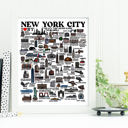 New York City Multi City Map Prints | 3 Colors