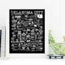 Oklahoma City Black City Map Prints | 3 Colors