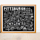 Pittsburgh Black City Map Prints | 3 Colors