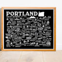 Portland Black City Map Prints | 3 Colors