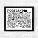 Portland White City Map Prints | 3 Colors