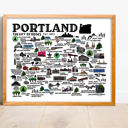 Portland Multi City Map Prints | 3 Colors