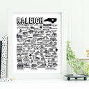 Raleigh White City Map Prints | 3 Colors