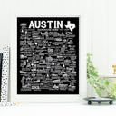 Austin TX Black City Map Prints | 3 Colors