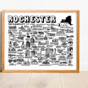 Rochester NY White City Map Prints | 3 Colors