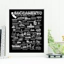 Sacramento Black City Map Prints | 3 Colors