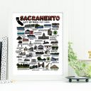 Sacramento Multi City Map Prints | 3 Colors