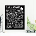 San Antonio Black City Map Prints | 3 Colors