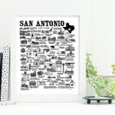 San Antonio White City Map Prints | 3 Colors