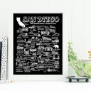 San Diego Black City Map Prints | 3 Colors