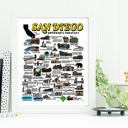 San Diego Multi City Map Prints | 3 Colors