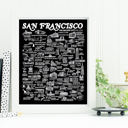 San Francisco Black City Map Prints | 3 Colors