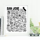 San Jose White City Map Prints | 3 Colors