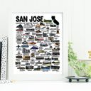 San Jose Multi City Map Prints | 3 Colors