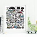 Austin TX Multi City Map Prints | 3 Colors