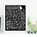 Savannah GA Black City Map Prints | 3 Colors